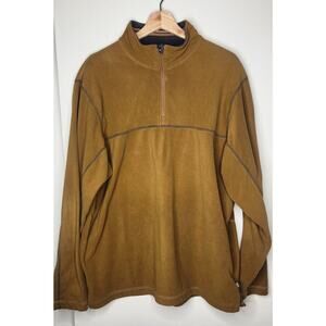 REI Mens Co Op 1/4‎ Zip Pullover Sweatshirt Brown Mens L Hiking Outdoor Camping